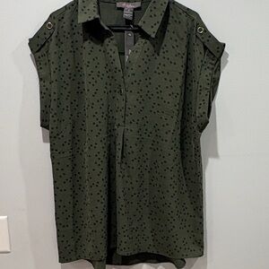 Green Polka Dot Blouse